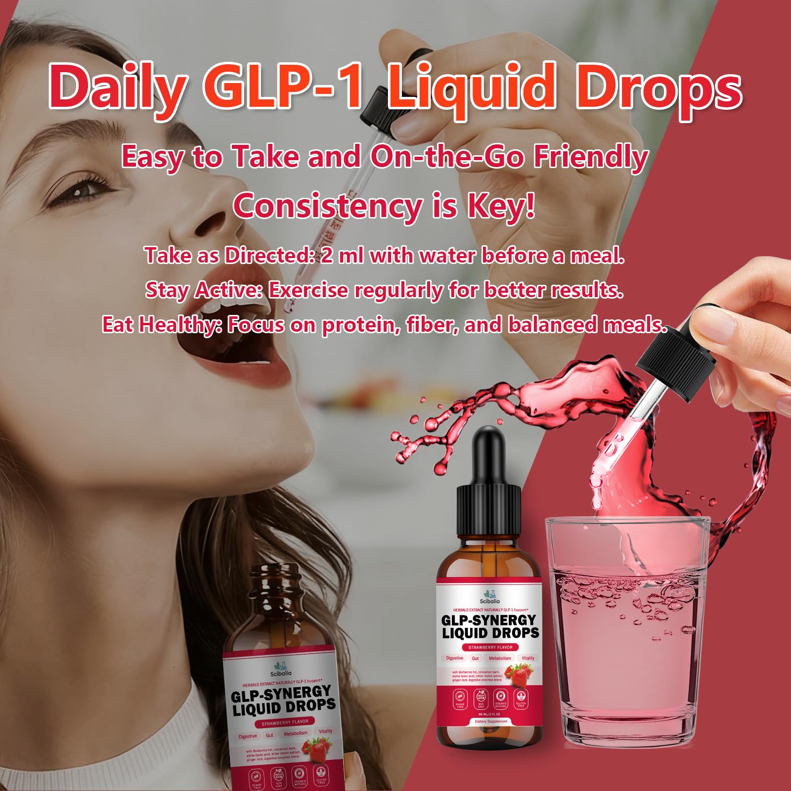 Scibalia GLP-1 Supplement Drops - 12-in-1 Natural Appetite, Metabolism & Digestive Support