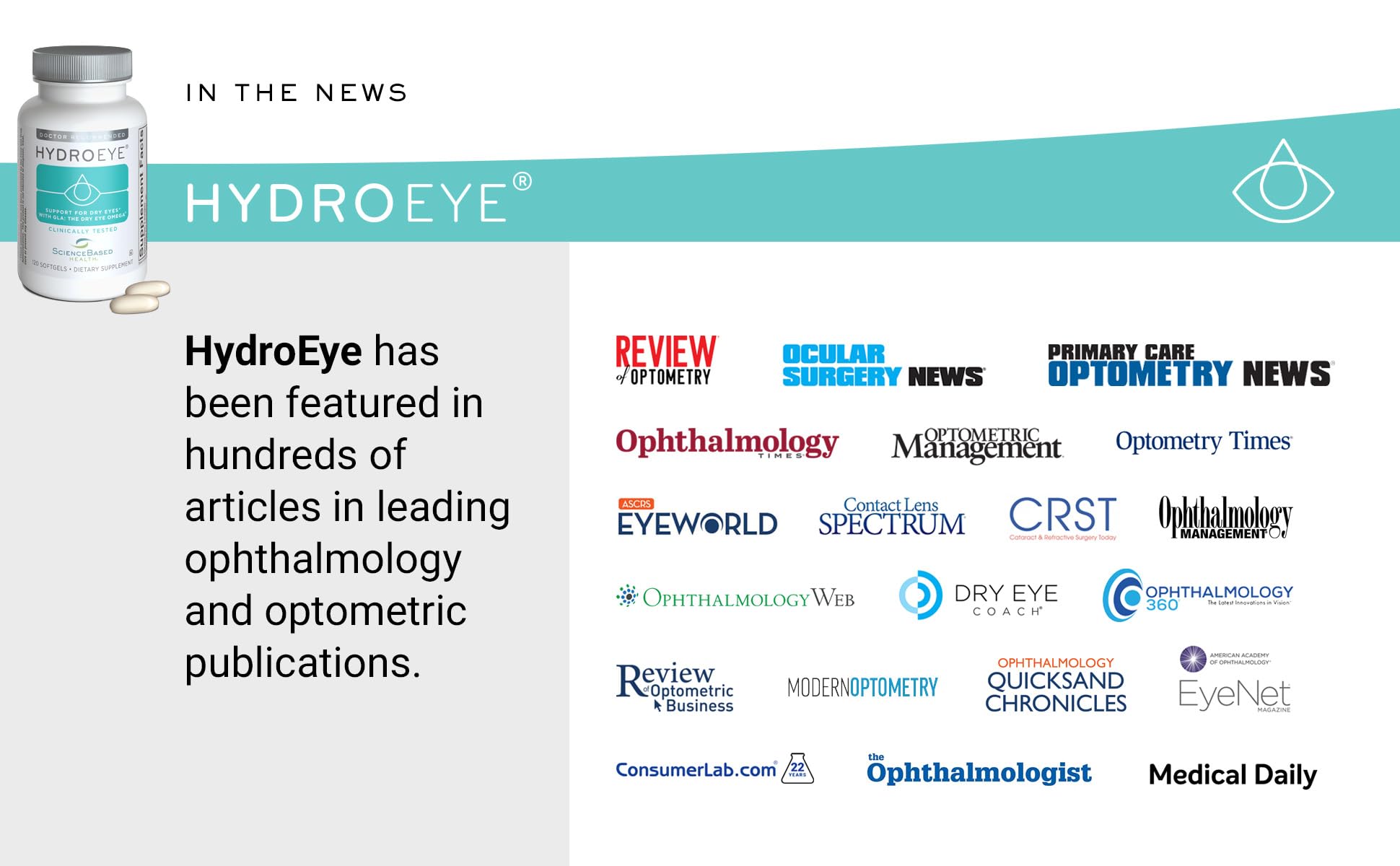 ScienceBased Health HydroEye Dry Eye Supplement – Clinically Proven GLA & Omega-3 | 120 Softgels