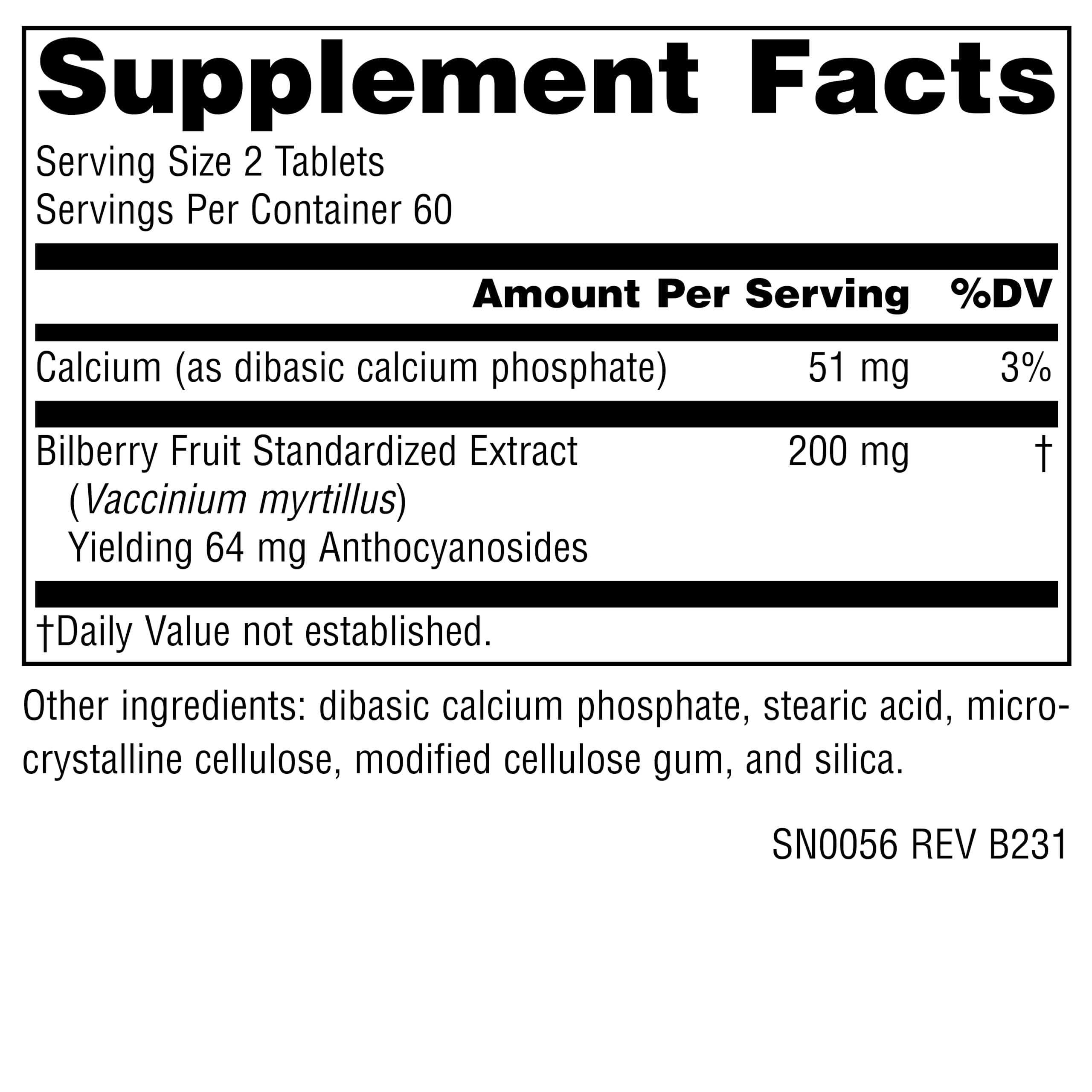 Source Naturals Bilberry Extract 100 mg | 120 Tablets | Anthocyanosides 32%