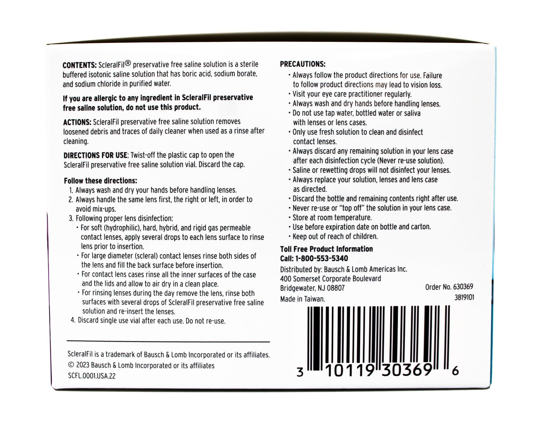ScleralFil Preservative-Free Saline Solution – 0.34 fl oz Vials, 30 Count (Pack of 2)