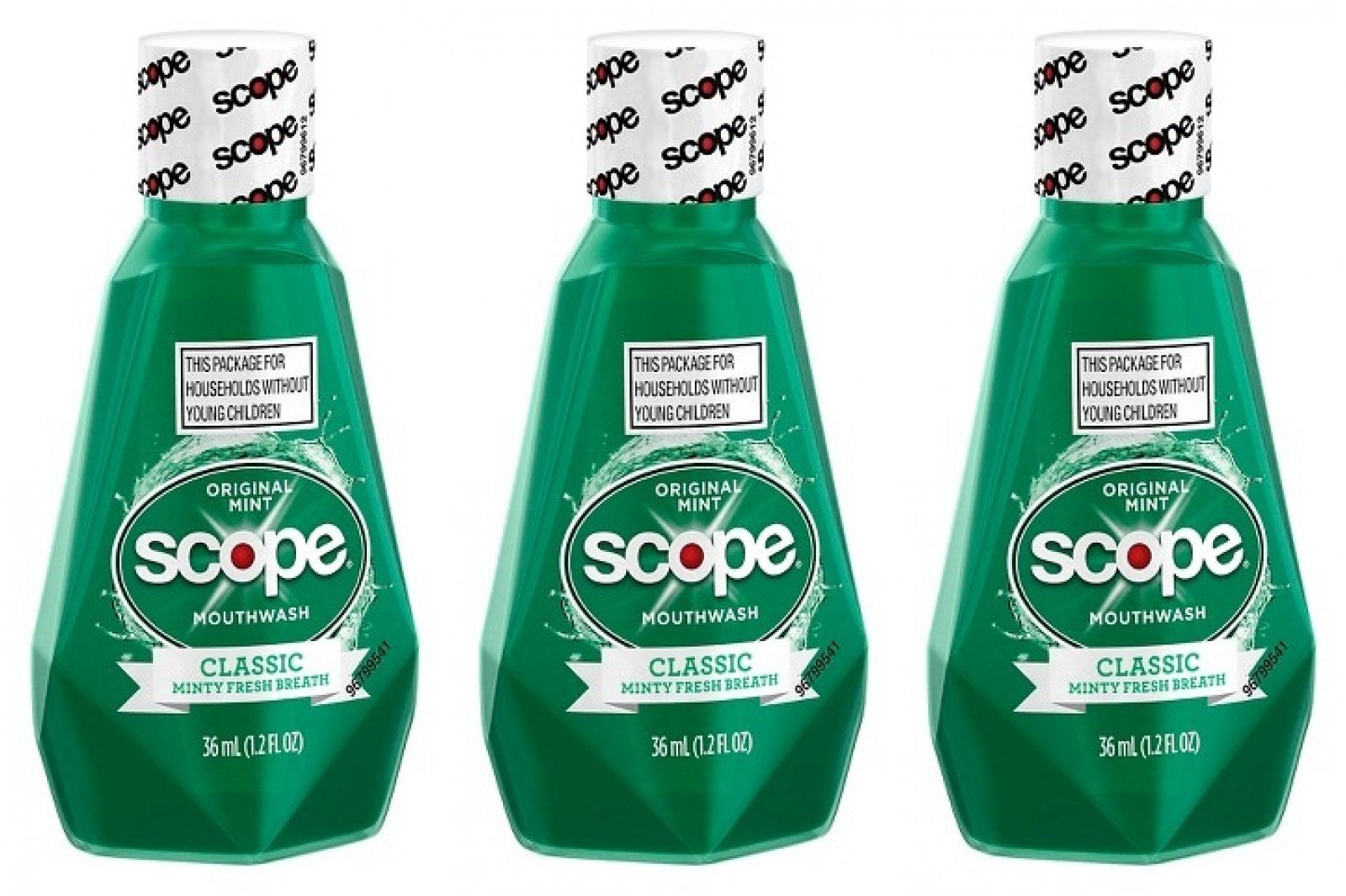 Scope Mouthwash Classic Original Mint 1.2 Oz Travel Size Pack of 3