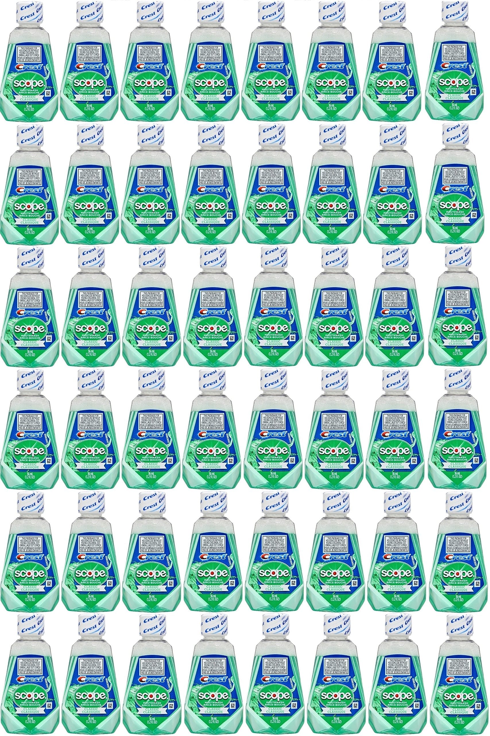Scope Travel Size Mouthwash Classic Original Mint 1.2 oz (48 Pack)