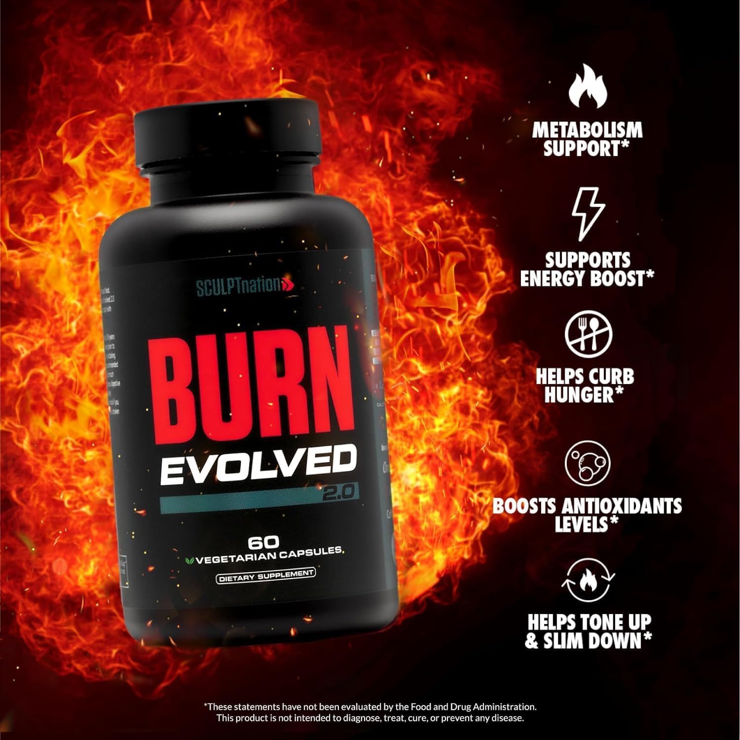 Sculpt Nation by V Shred – Daytime Metabolism Support with Chromium, Symnema Leaf Extract & Alpinia Galanga Root Powder – 60 Veggie Pills, 2-Pack