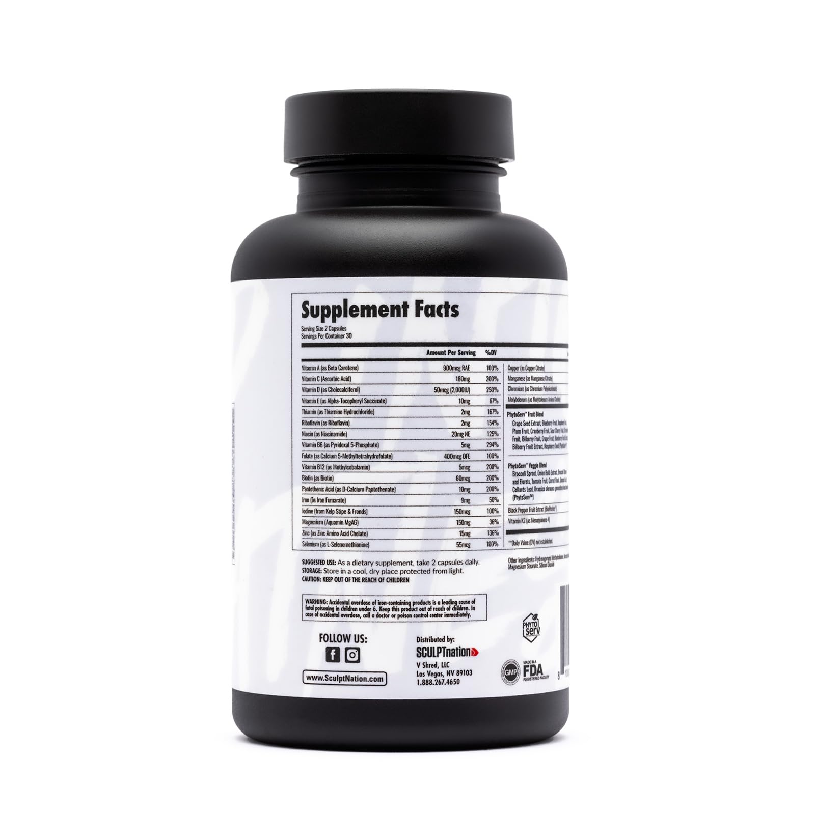 Sculpt Nation by V Shred Multivitamin – Daily Multivitamin for Women & Men | 60 Capsules