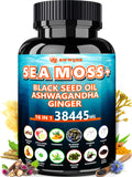 Sea Moss Capsules 60 Count – All-in-1 with Black Seed Oil, Ashwagandha, Turmeric, Bladderwrack & Burdock