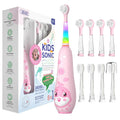 SEAGO Kids Electric Toothbrush Pink – Rechargeable Toddler Toothbrush with Magnetic Charging, LED Light, 8 Heads (Ages 2-6)