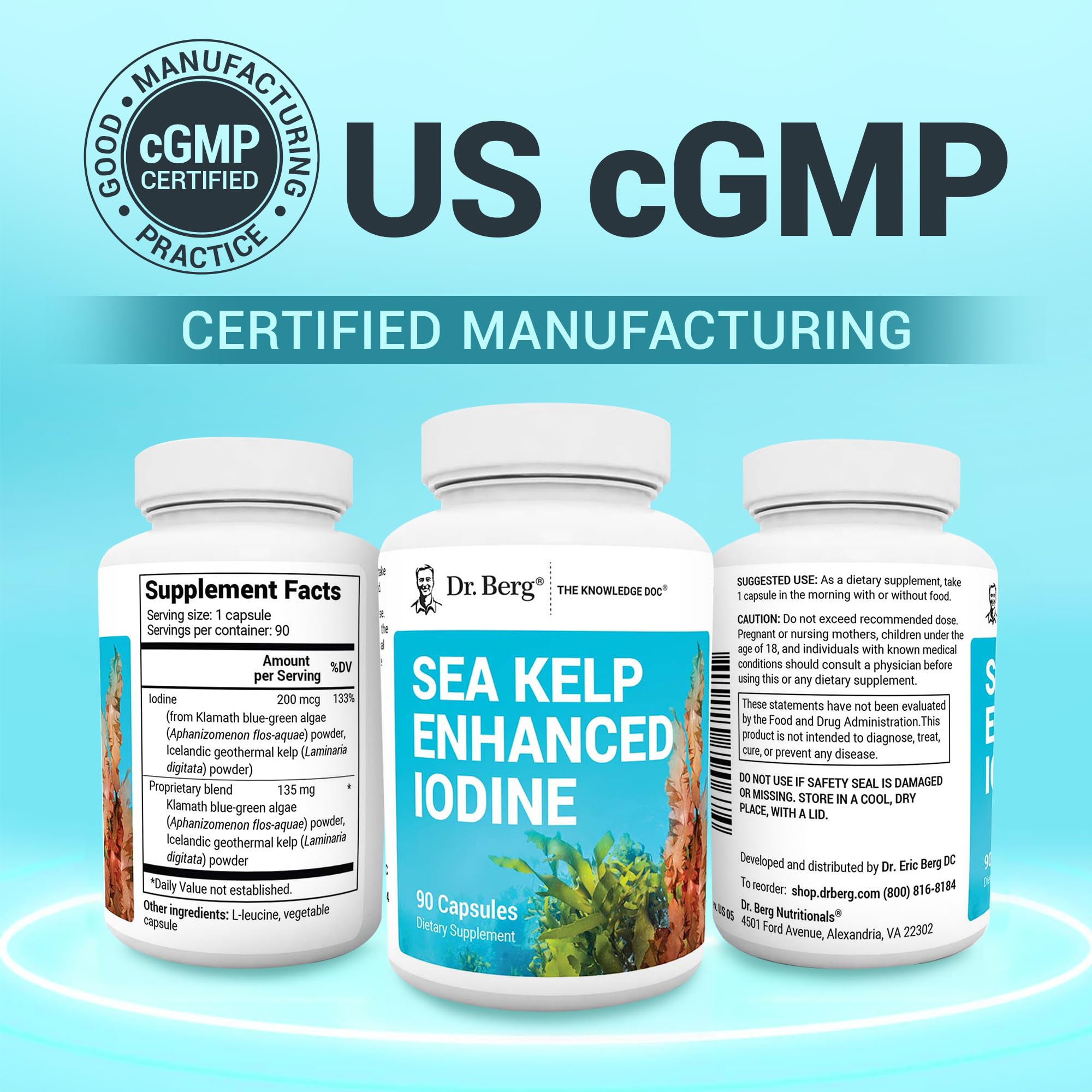 Dr. Berg Sea Kelp Enhanced Iodine – 200 mcg, 90 Capsules