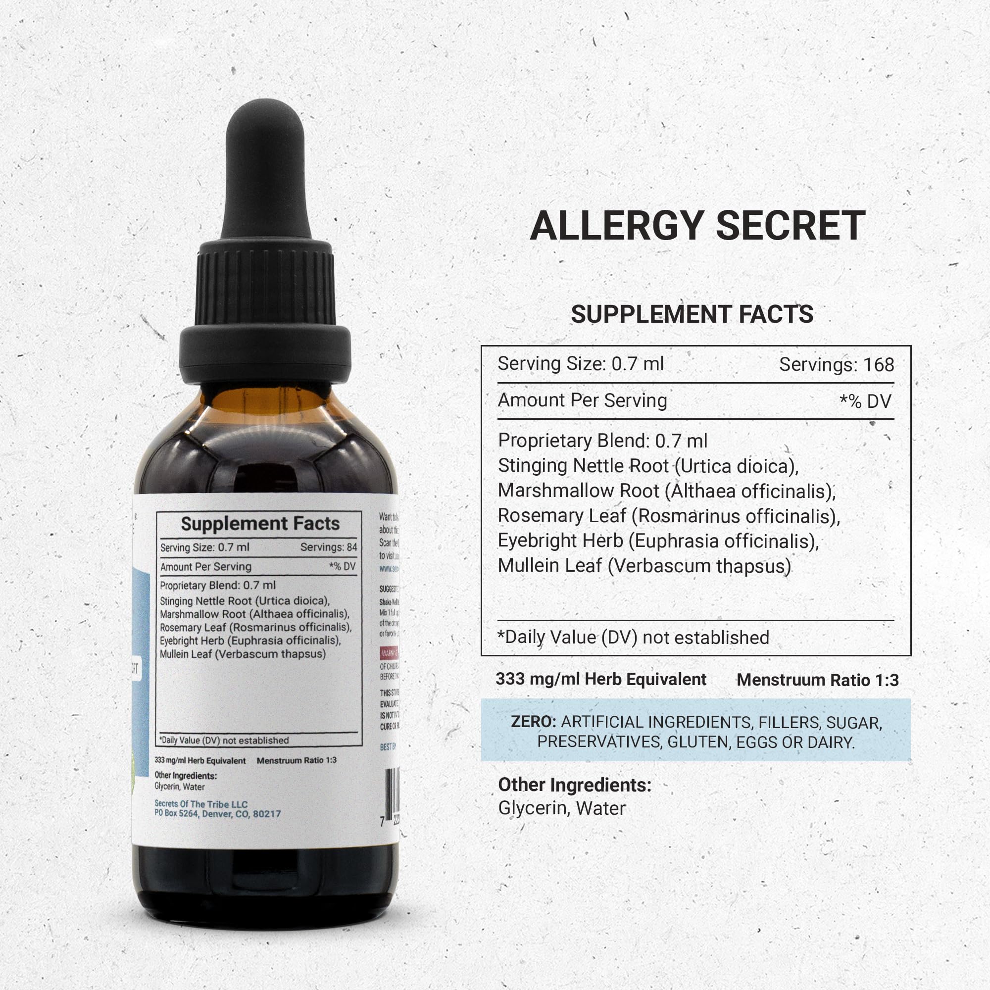 Secrets of the Tribe Allergy Secret - Alcohol-Free Herbal Extract (4 FL OZ)