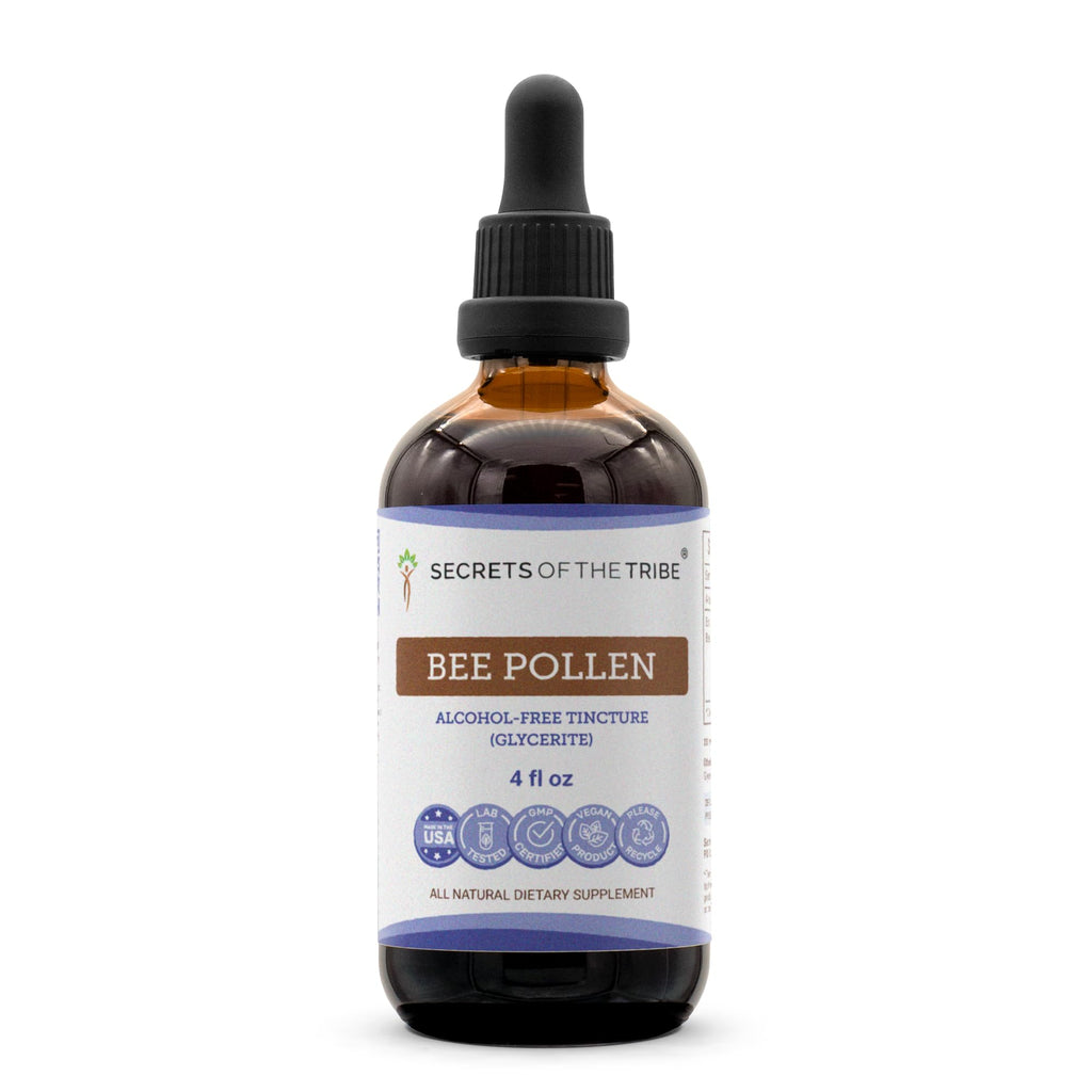 Secrets of the Tribe Bee Pollen Tincture – Alcohol-Free Extract, 4 Fl Oz