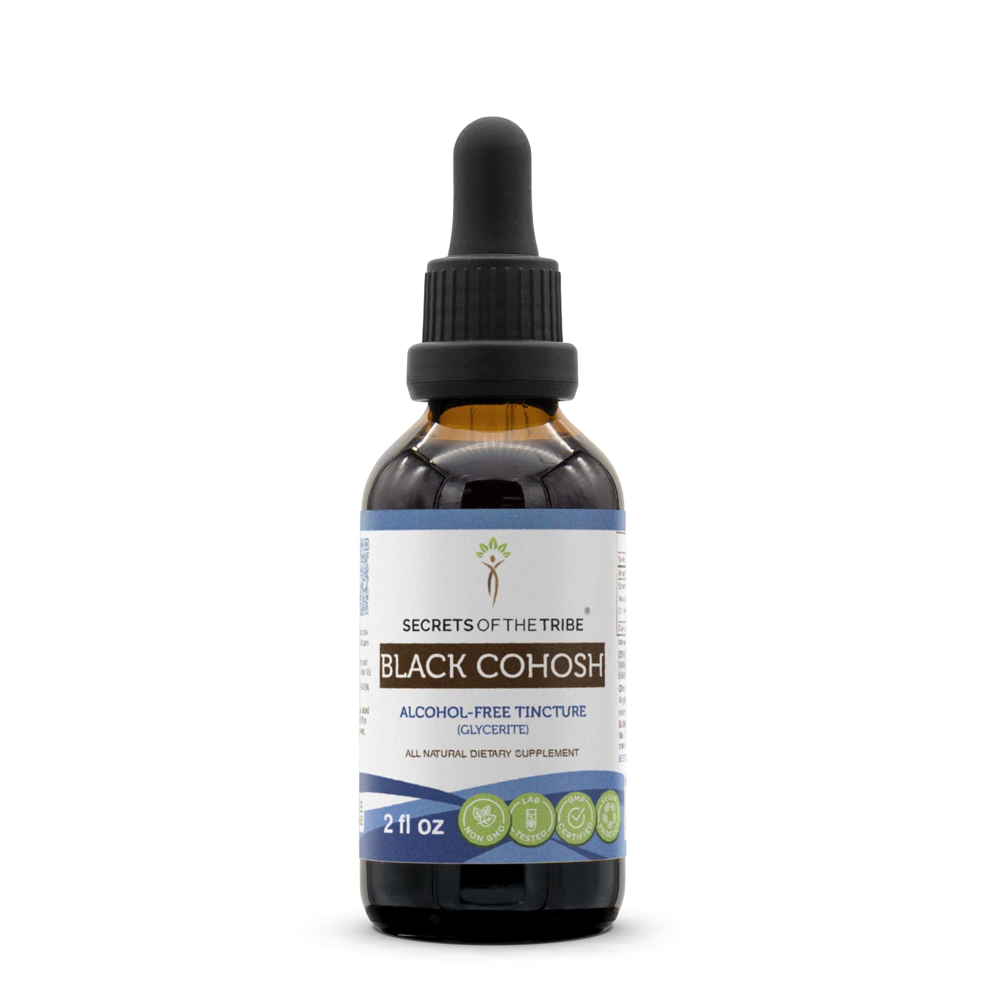 Secrets of the Tribe Black Cohosh Tincture - Alcohol-Free Liquid Extract (2 FL OZ) | Cimicifuga Racemosa