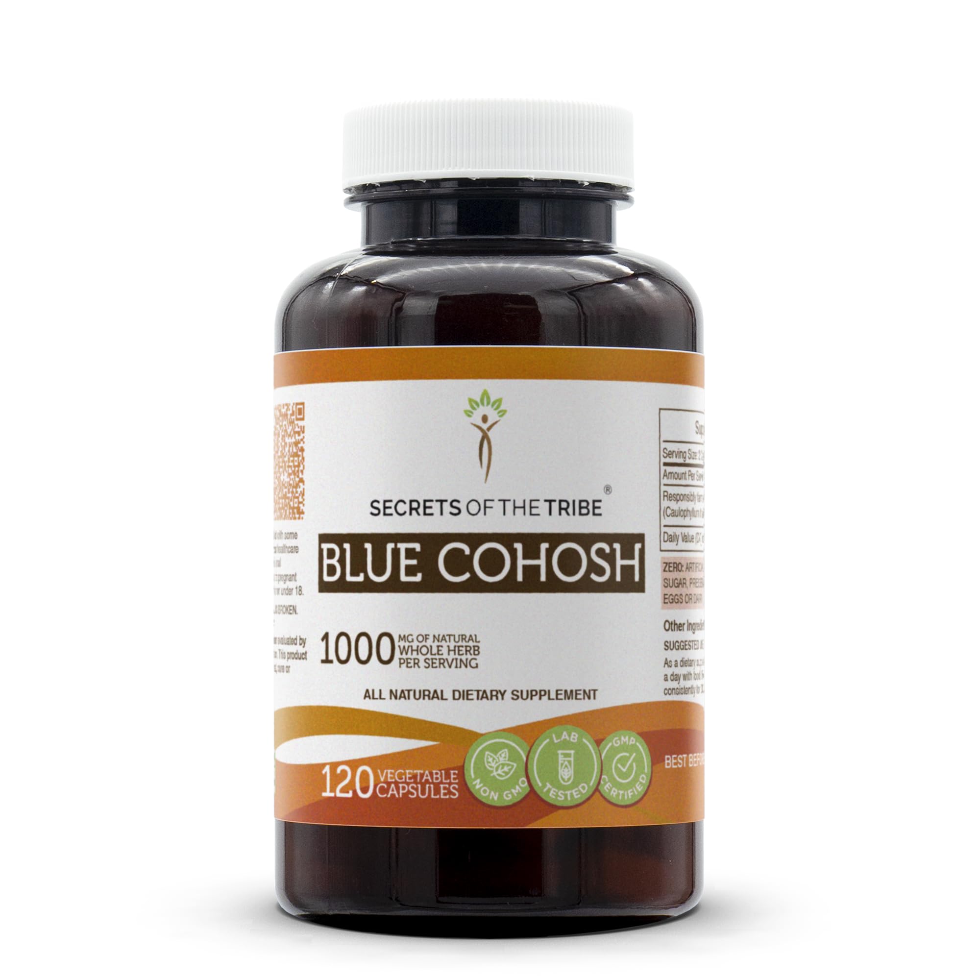 Secrets of the Tribe Blue Cohosh 120 Capsules | Vegetable Capsules, Responsibly Farmed Caulophyllum Thalictroides
