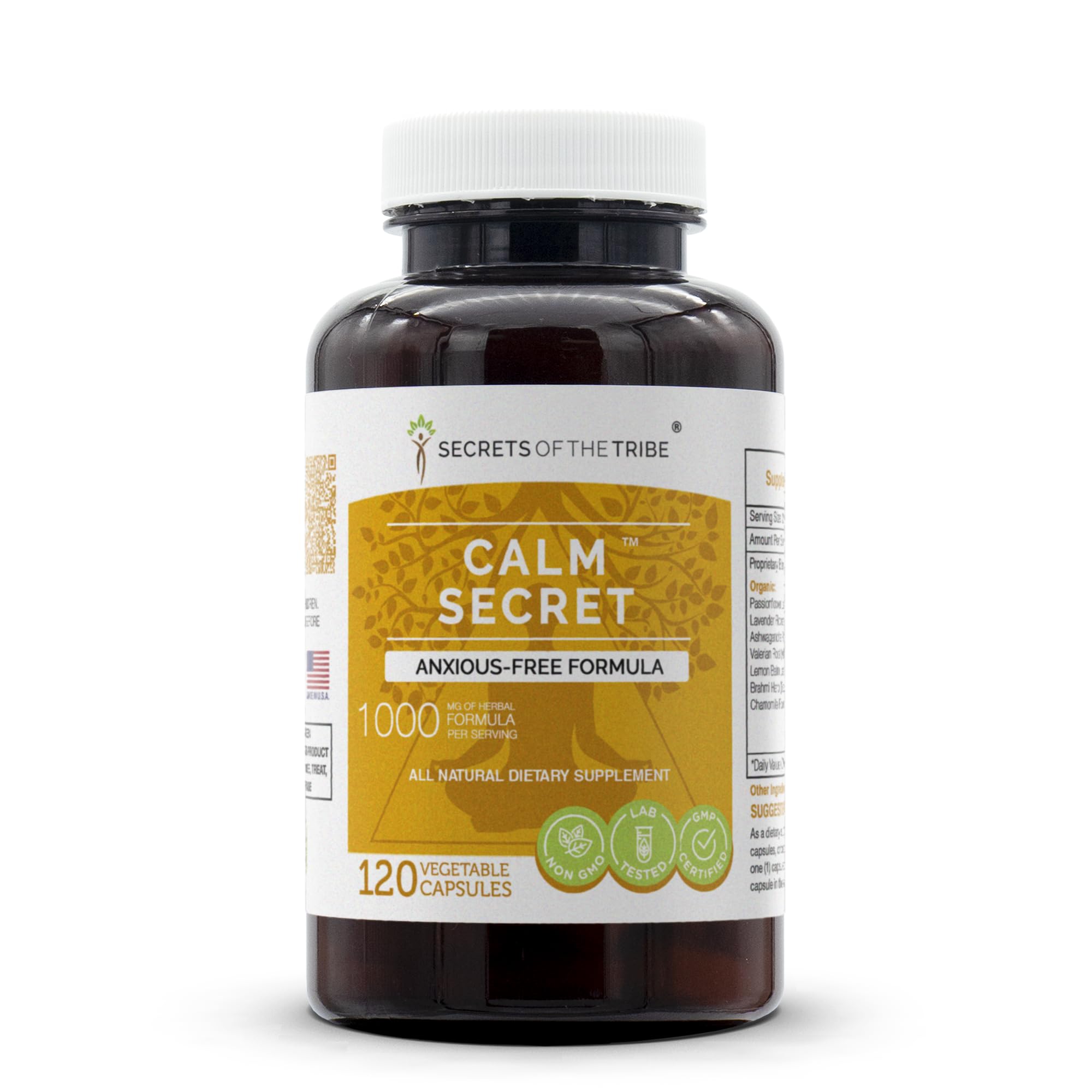 Secrets of the Tribe - Calm Secret: Anxious-Free Herbal Formula (120 Capsules)