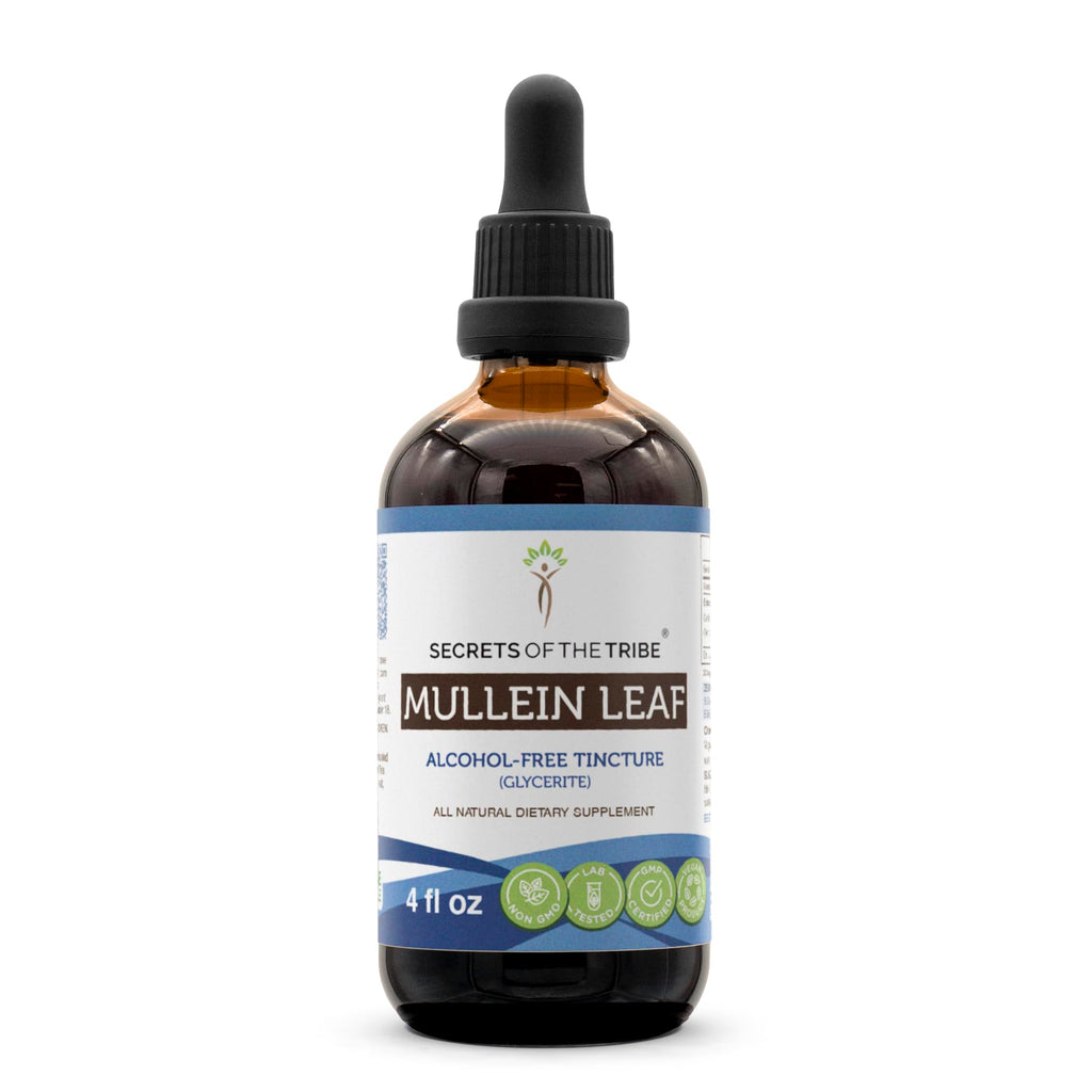 Secrets of the Tribe Mullein Leaf Tincture - Alcohol-Free Liquid Extract (4 FL OZ)