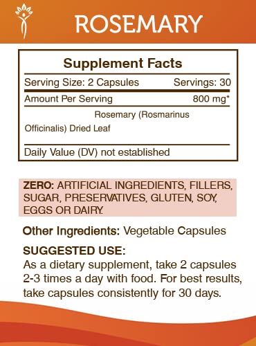 Secrets of the Tribe Rosemary 60 Capsules 800 mg - 2-Pack
