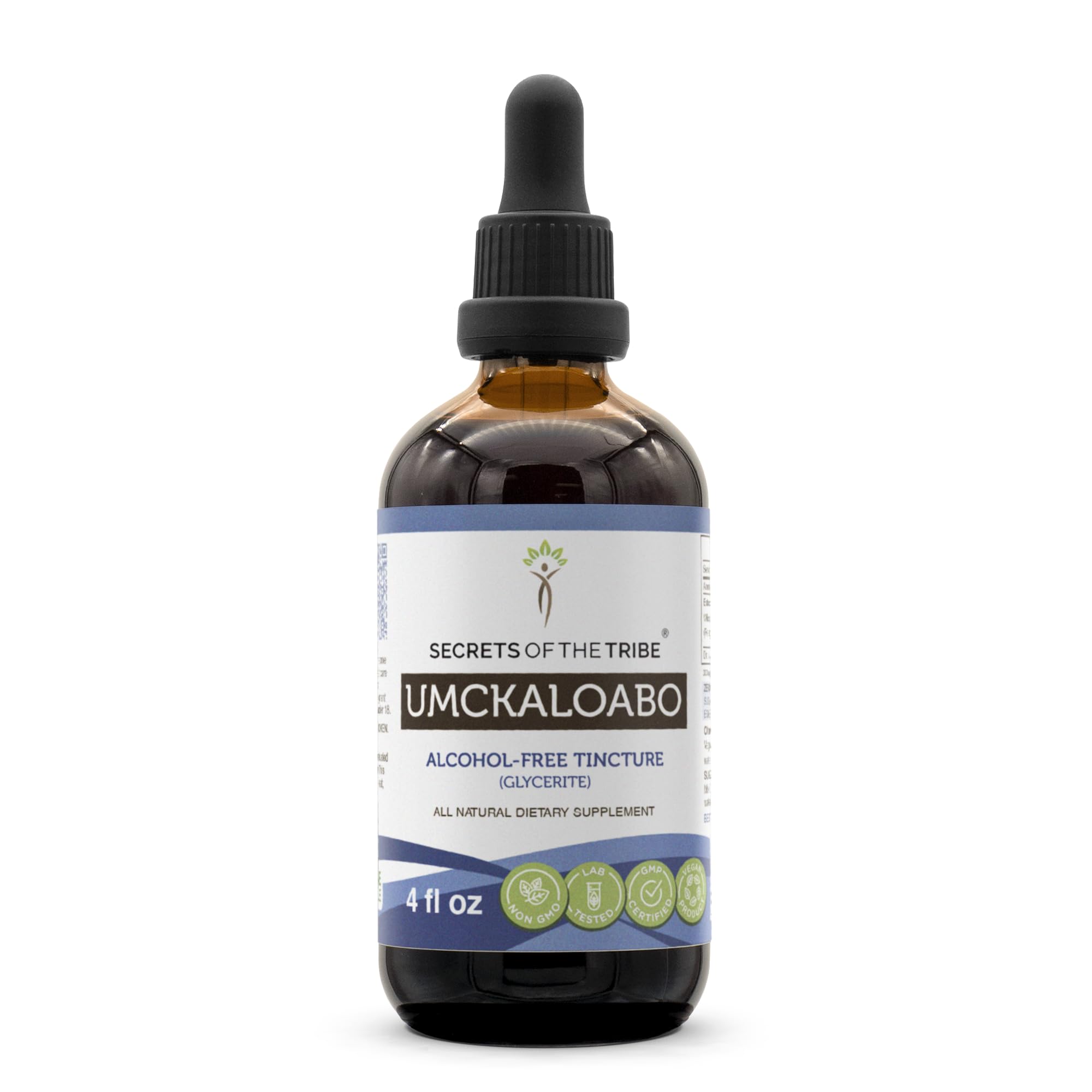 Secrets of the Tribe Umckaloabo Tincture Alcohol-Free Extract | Wildcrafted Pelargonium sidoides 4 oz