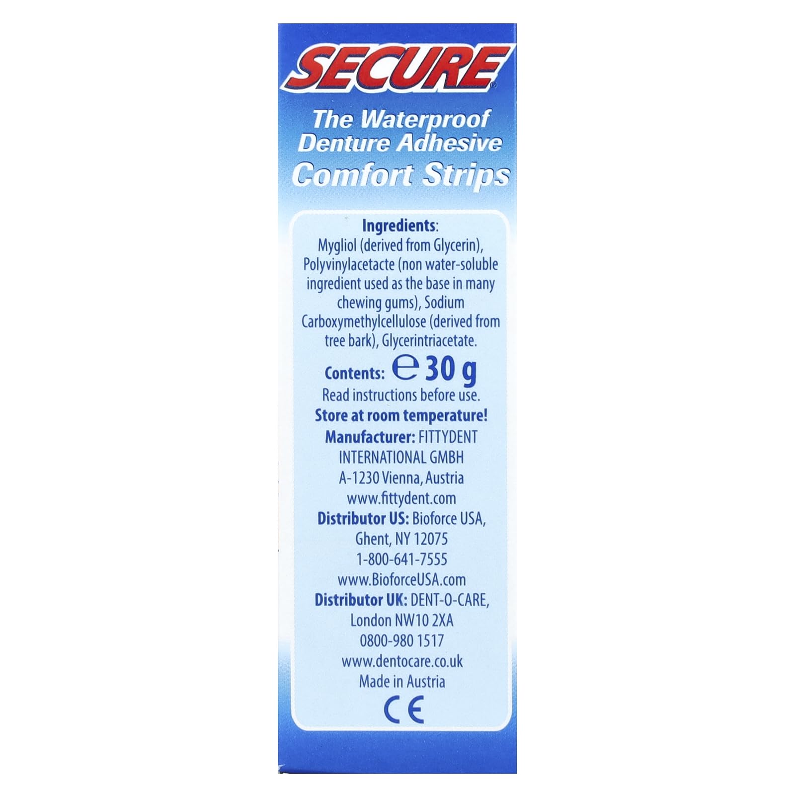 Secure Denture Adhesive - Waterproof, Long-Lasting Hold for Dentures