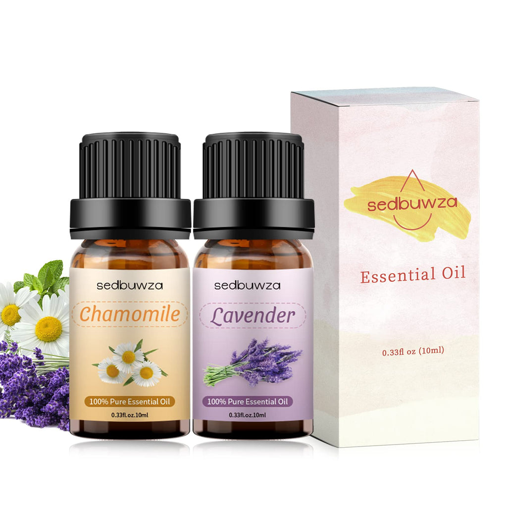 Sedbuwza Lavender Chamomile Essential Oil Set 2x10 ml | Diffuser & Aromatherapy