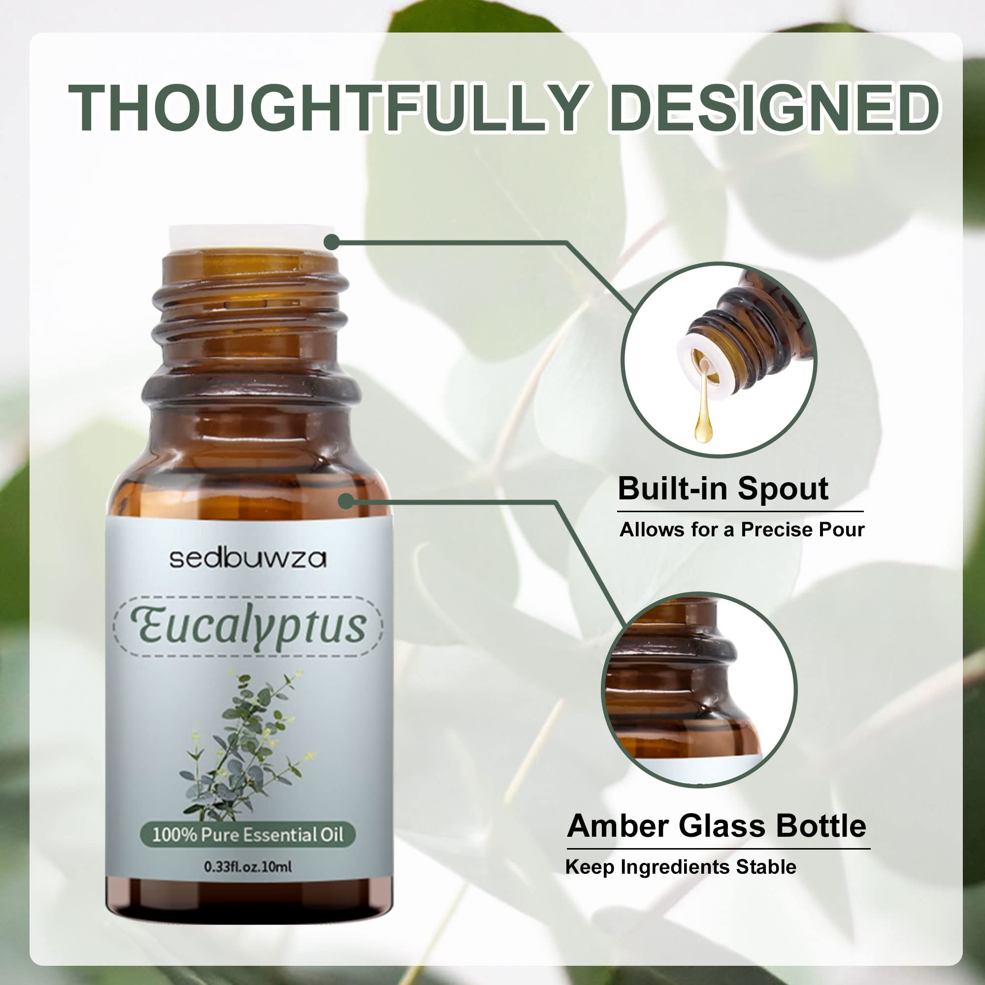 Sedbuwza Eucalyptus Essential Oil – Pure Organic Fragrance for Diffuser & Soap