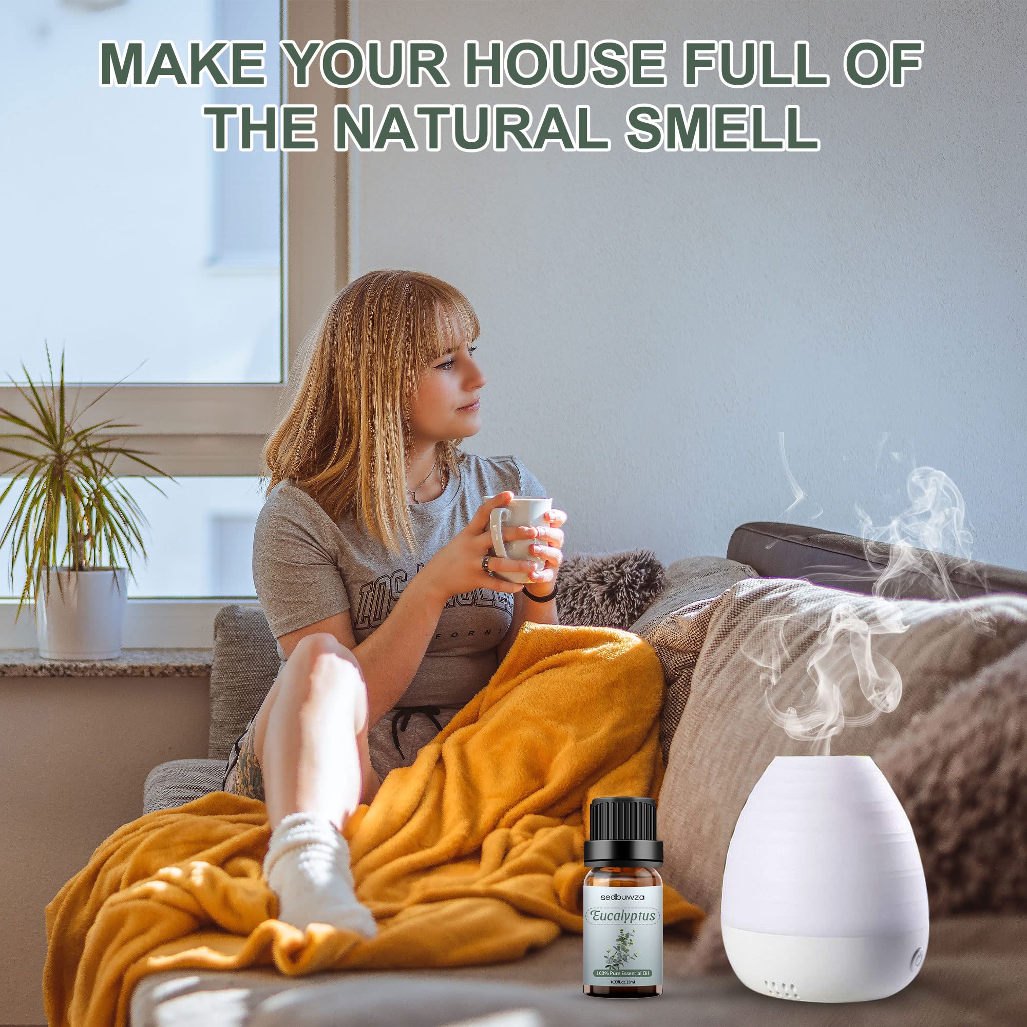 Sedbuwza Eucalyptus Essential Oil – Pure Organic Fragrance for Diffuser & Soap