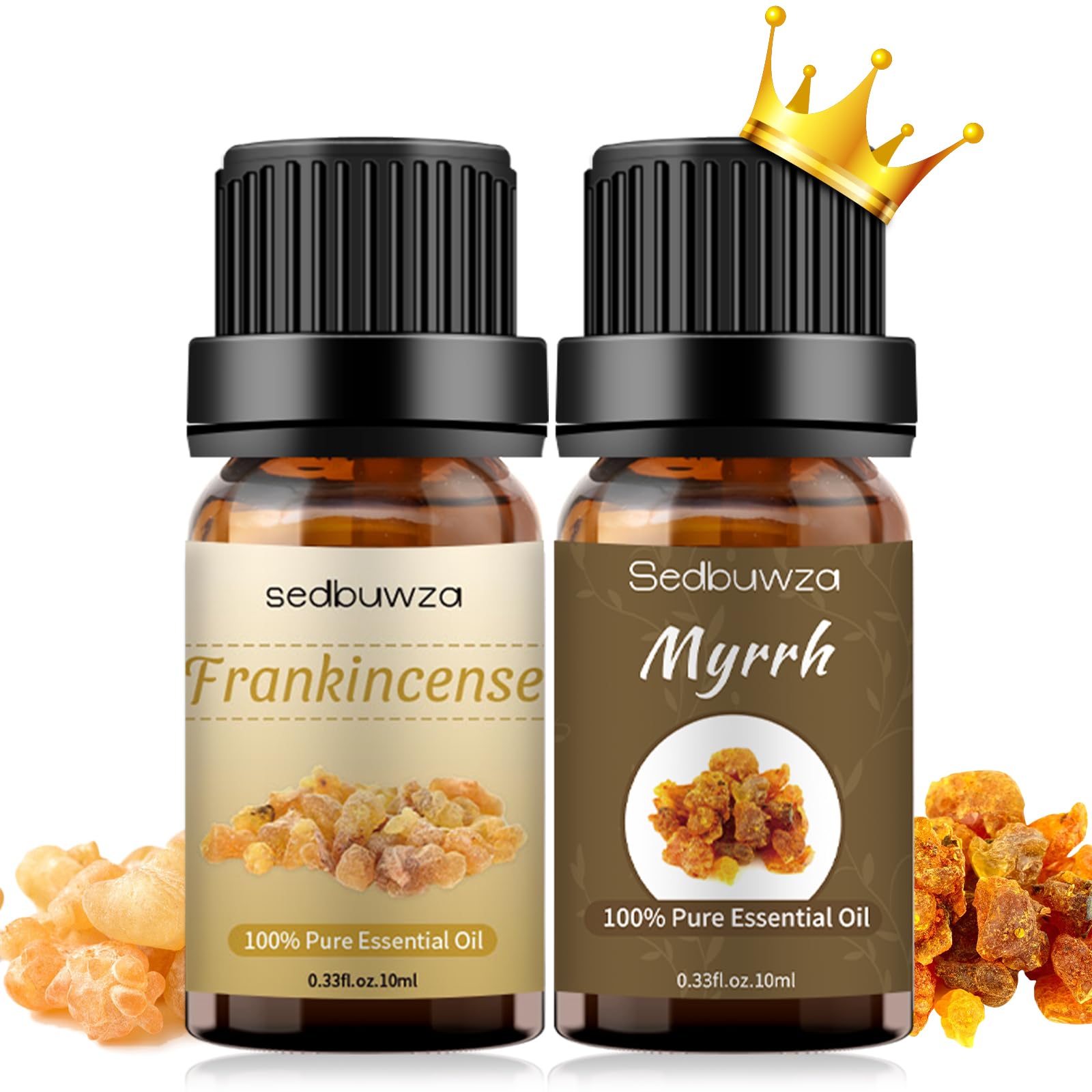 Sedbuwza Myrrh & Frankincense Essential Oil Set - 2 x 10ml for Diffuser