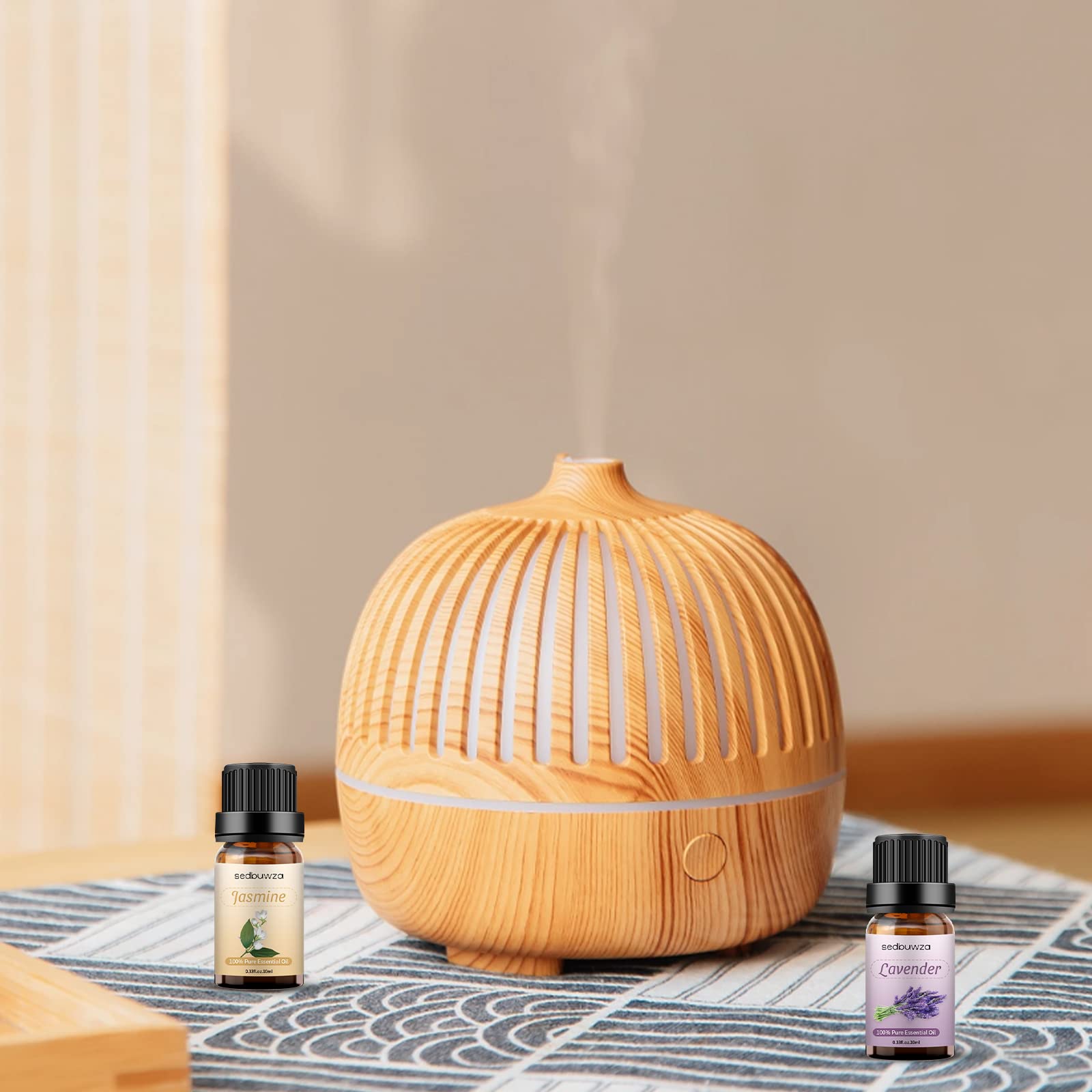Sedbuwza Lavender Jasmine Essential Oil Set - 2 x 10 ml | Diffuser, Aromatherapy, Massage, Soap & Candle Making