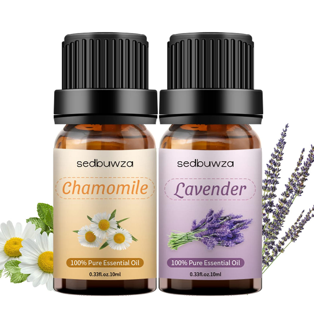 Sedbuwza Lavender Chamomile Essential Oil Set 2x10 ml | Diffuser & Aromatherapy