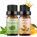 Sedbuwza Peppermint Orange Essential Oil Set - 2 x 10 ml for Diffuser, Aromatherapy