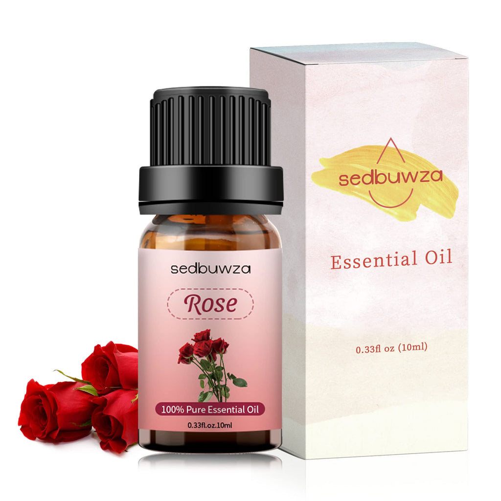 Sedbuwza Rose Essential Oil - 100% Pure Organic Rose Fragrance Oil, 10ml