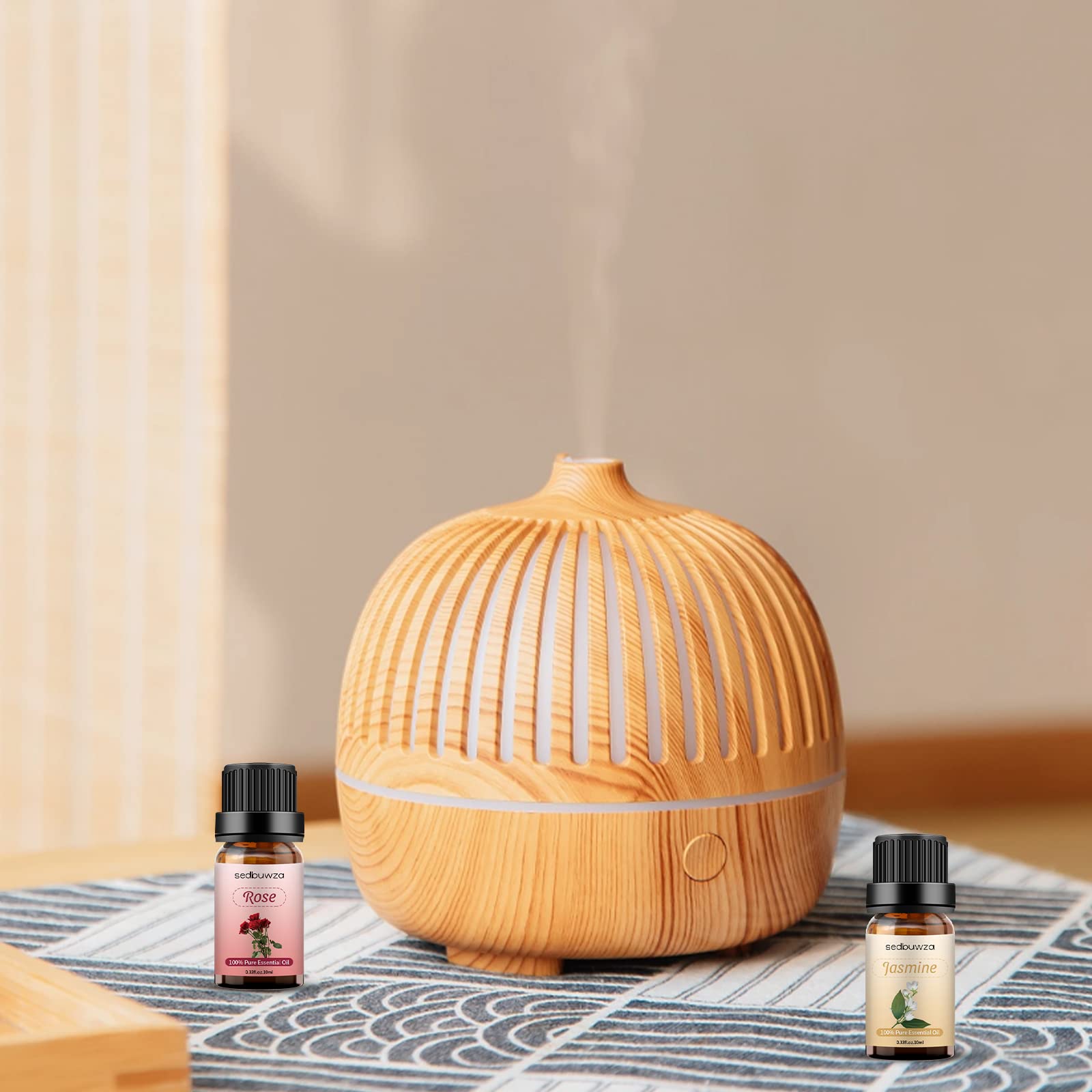 Sedbuwza Rose Jasmine Essential Oil Set – 2 × 10 ml for Diffuser & Aromatherapy
