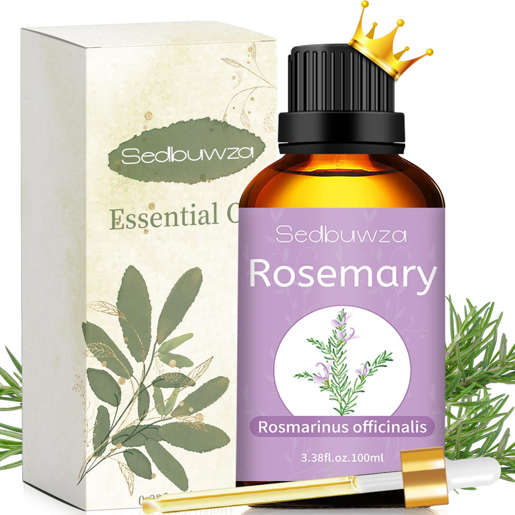 Sedbuwza Rosemary Essential Oil – 100% Pure, 3.38 oz for Aromatherapy, Diffuser & Massage