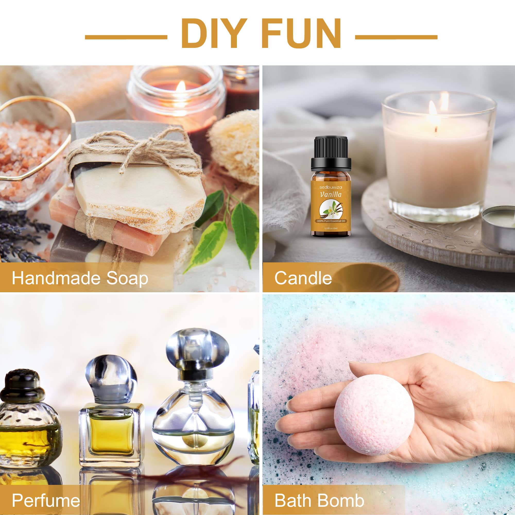 Sedbuwza Vanilla Essential Oil | Organic Vanilla Fragrance for Diffuser