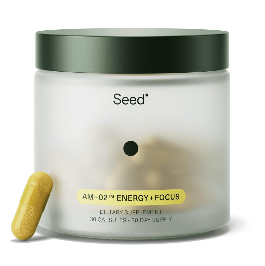 Seed AM-02 Energy + Focus: Daily Nootropic (Caffeine-Free, 30 Capsules)