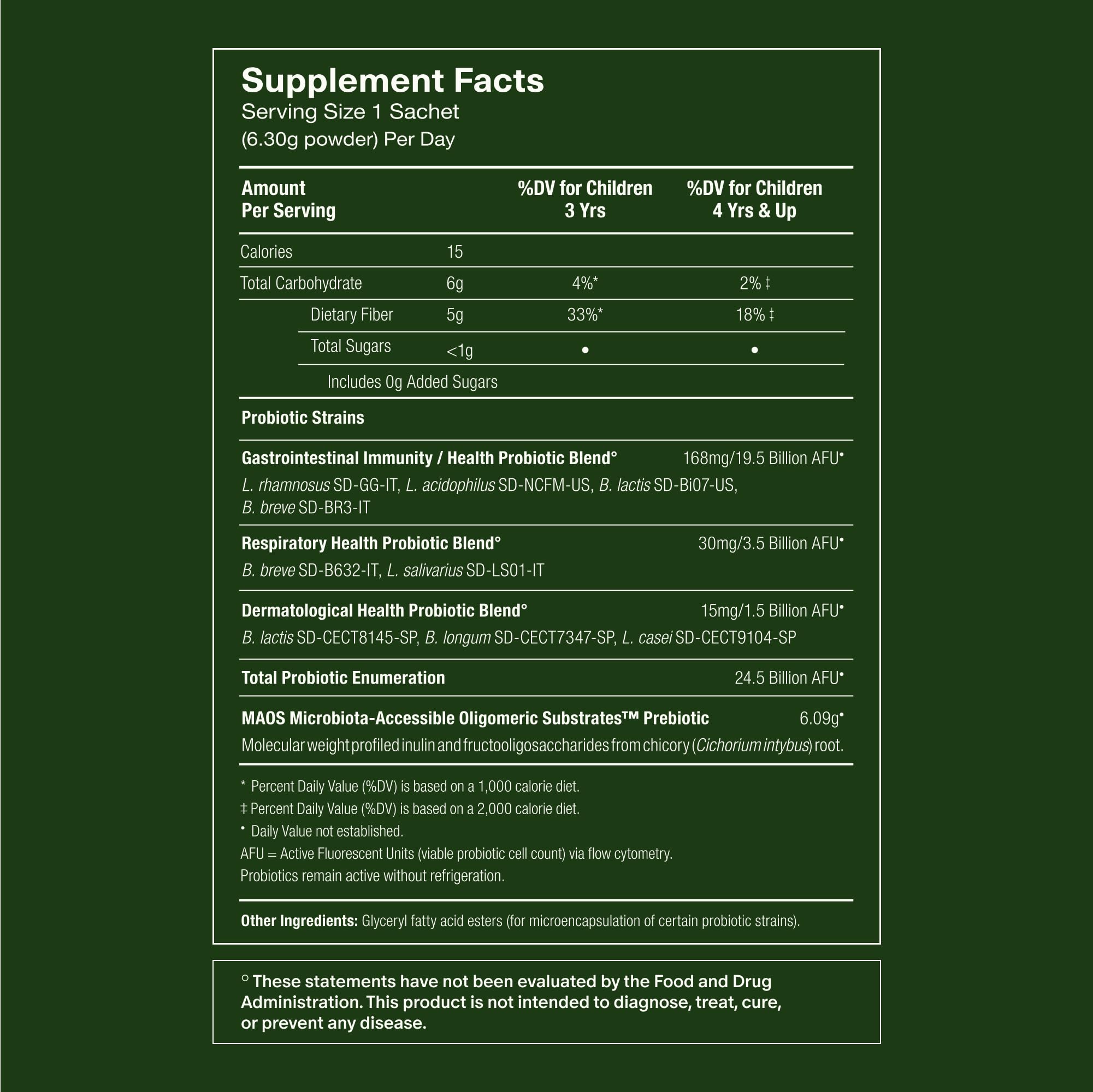 Seed PDS-08 Pediatric Daily Synbiotic for Kids 3–17 | Fiber-Based Prebiotic & Probiotic