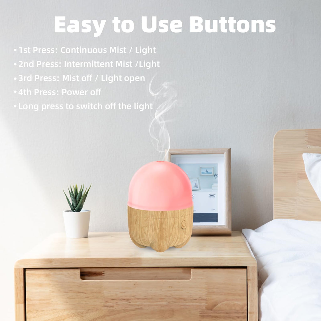 SEEDSEEL 150ML Rechargeable Essential Oil Diffuser – Cordless Aromatherapy with 7 LED Colors
