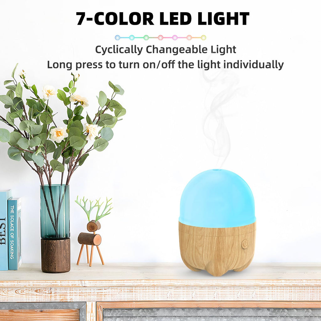 SEEDSEEL 150ML Rechargeable Essential Oil Diffuser – Cordless Aromatherapy with 7 LED Colors