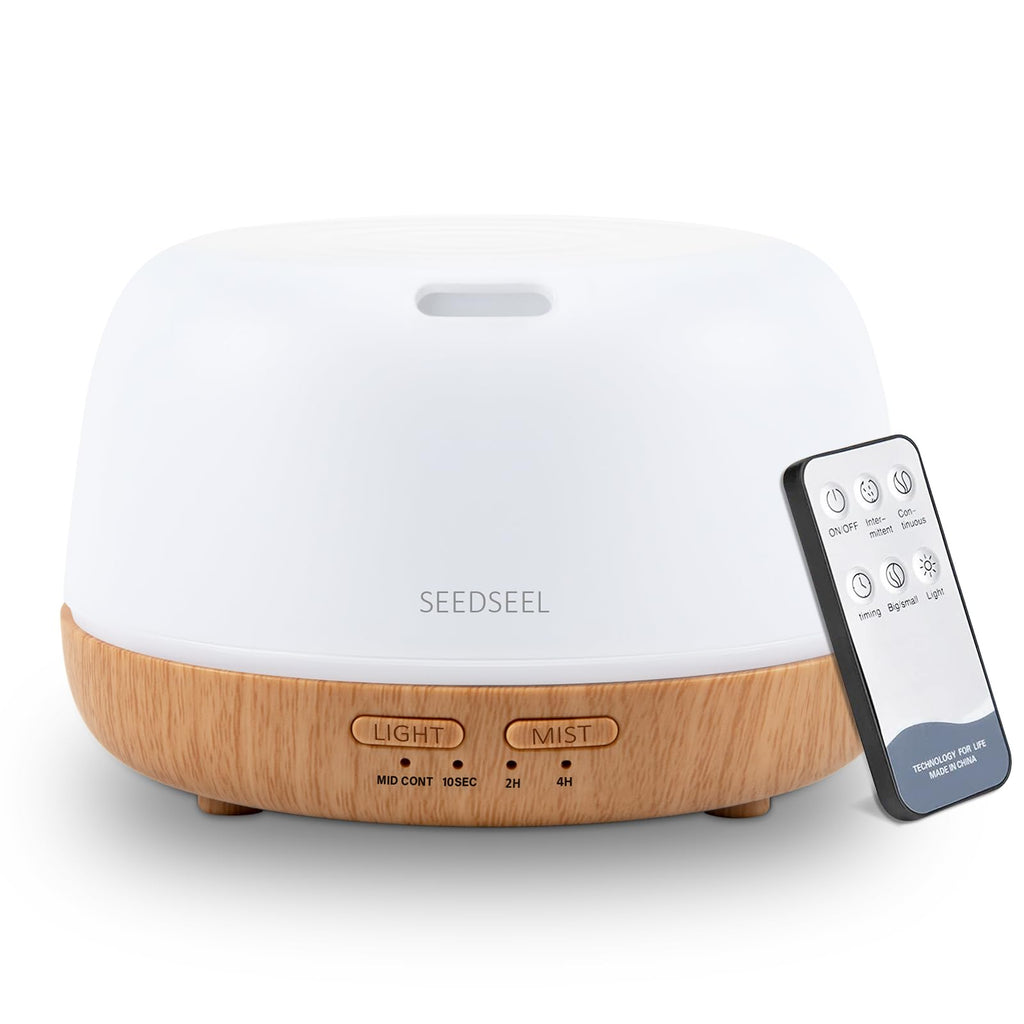 SEEDSEEL 300ML Essential Oil Diffuser – 7-Color LEDs, Remote