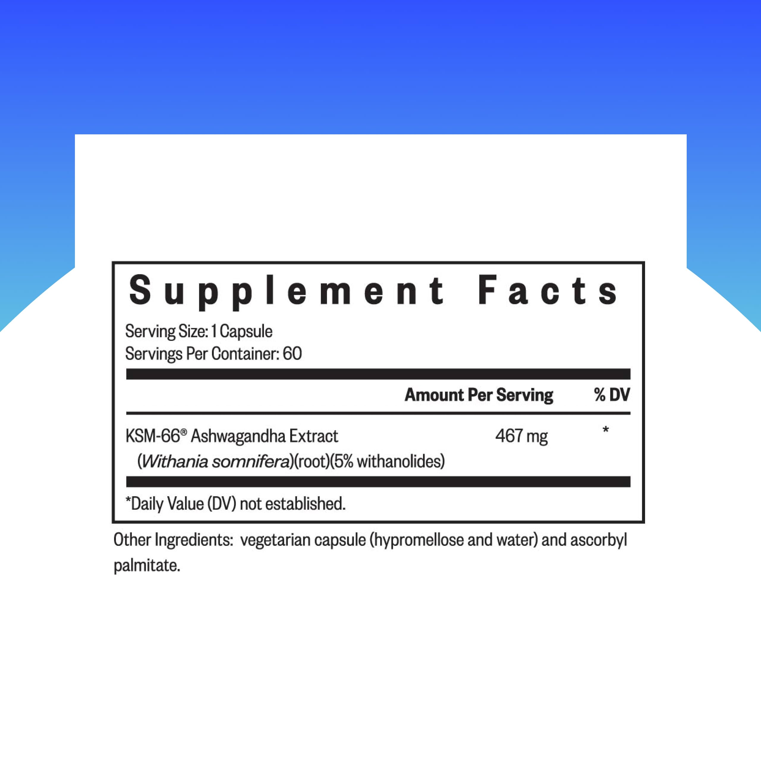 Seeking Health Ashwagandha Extract – 467 mg, 5% Withanolides, Supports Mood, Focus & Sleep (60 Capsules) – Vegan