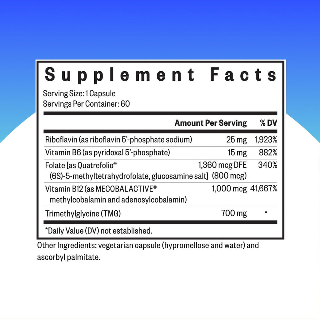 Seeking Health Homocysteine Nutrients - L-Methylfolate & B Vitamins - 60 Capsules