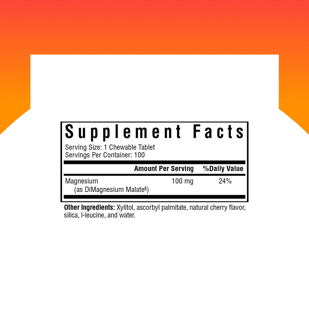 Seeking Health Magnesium Malate Chewable - 100 mg, 100 Tablets | Energy, Muscle & Nerve Support