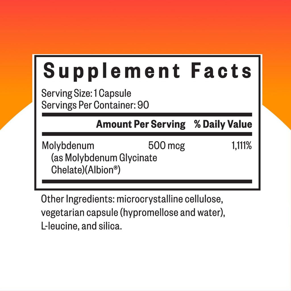 Seeking Health Molybdenum 500 mcg Glycinate Chelate — Detox, Metabolism & Iron Support (Pack of 2)