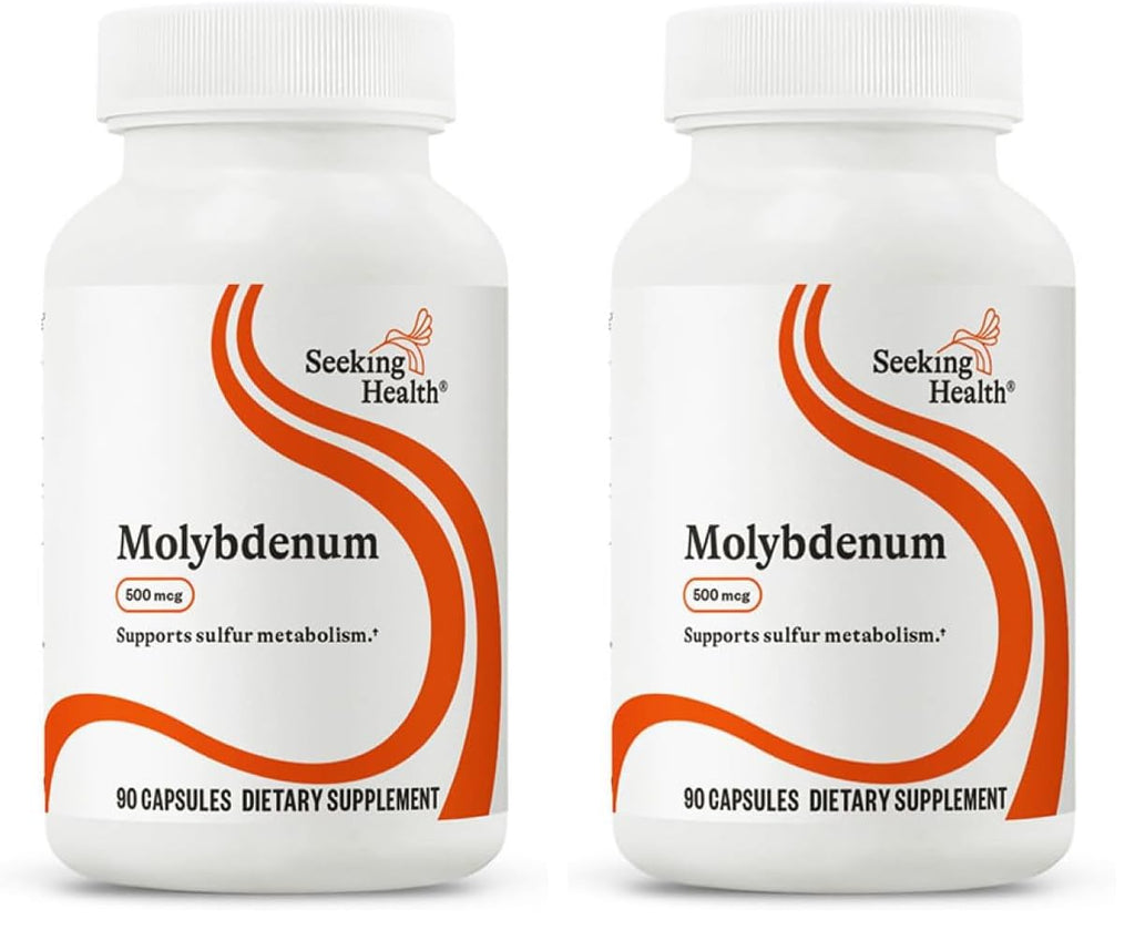 Seeking Health Molybdenum 500 mcg Glycinate Chelate — Detox, Metabolism & Iron Support (Pack of 2)