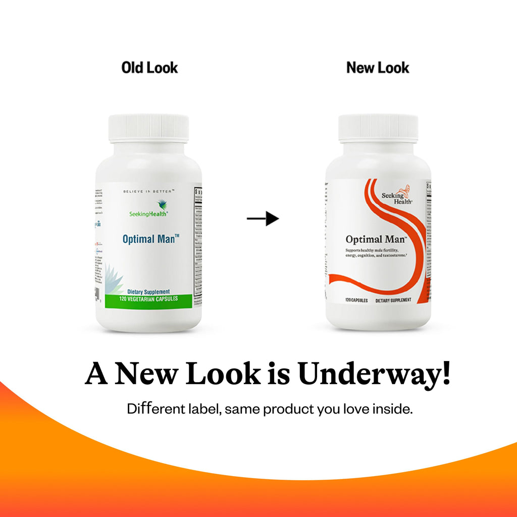 Seeking Health Optimal Man Multivitamin — Zinc, Active Folate & Alpha-Lipoic Acid for Energy & Brain Health | 30 Servings