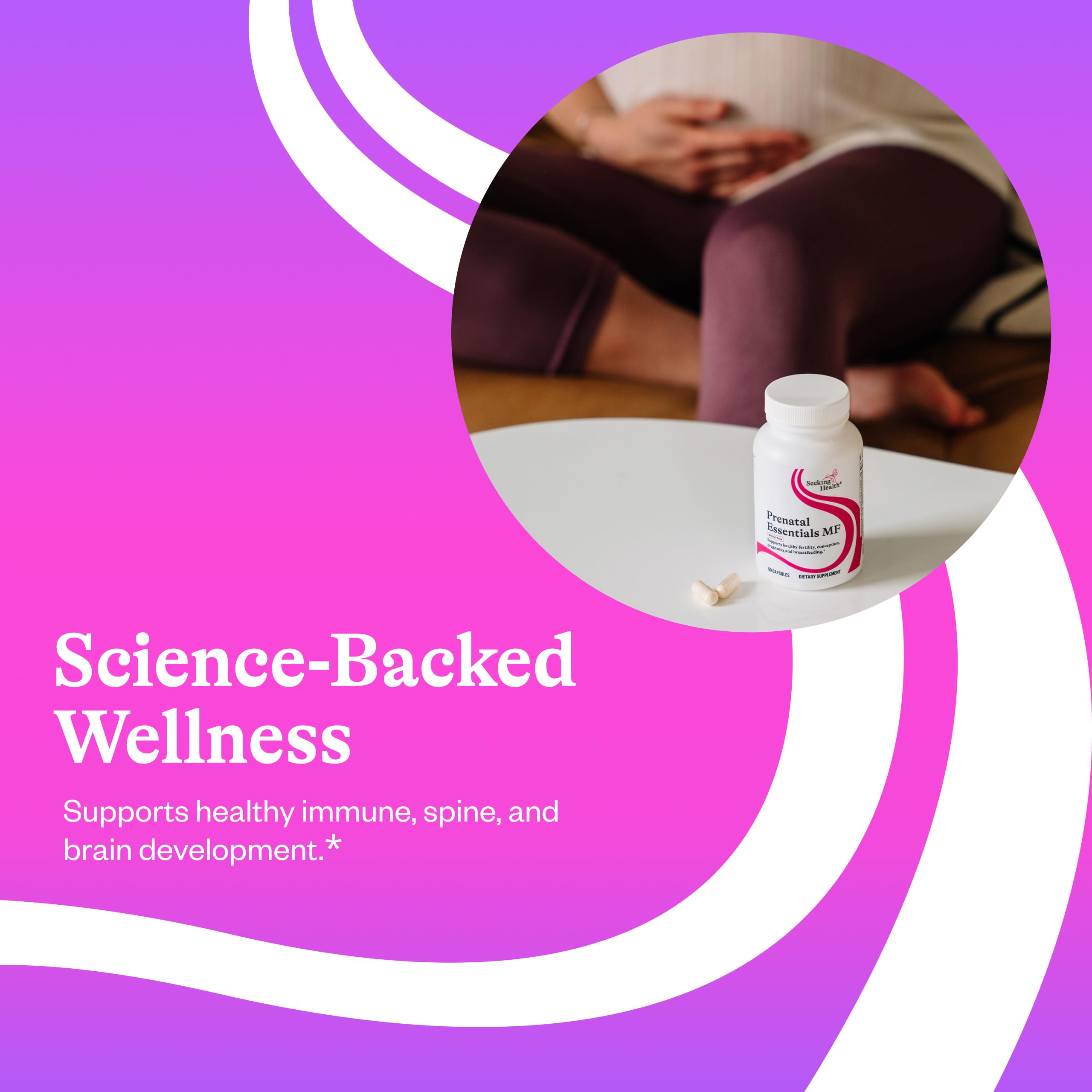 Seeking Health Prenatal Essentials MF – Methyl-Free Prenatal Vitamin for Brain Development & Methylation