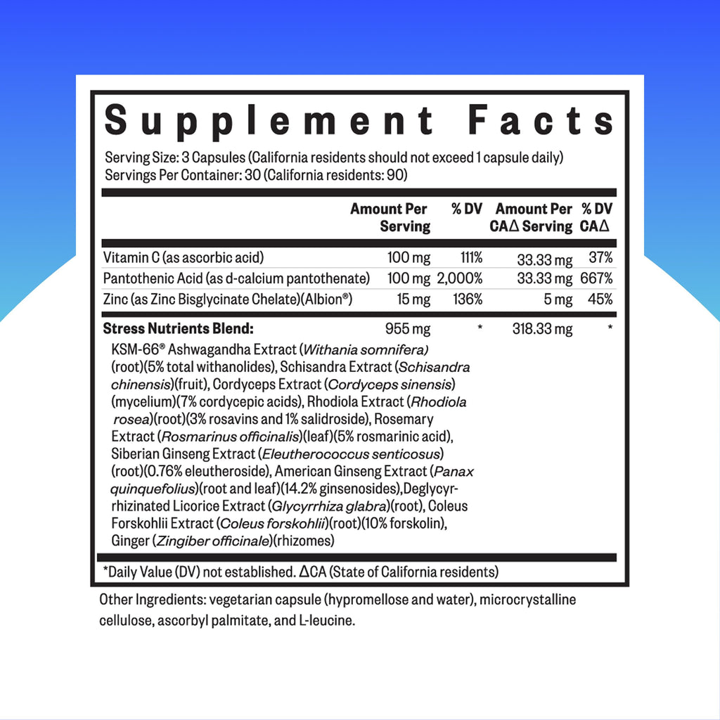 Seeking Health Stress Nutrients – Adrenal Support, Cortisol Regulation & Normal Stress Response (90 capsules)
