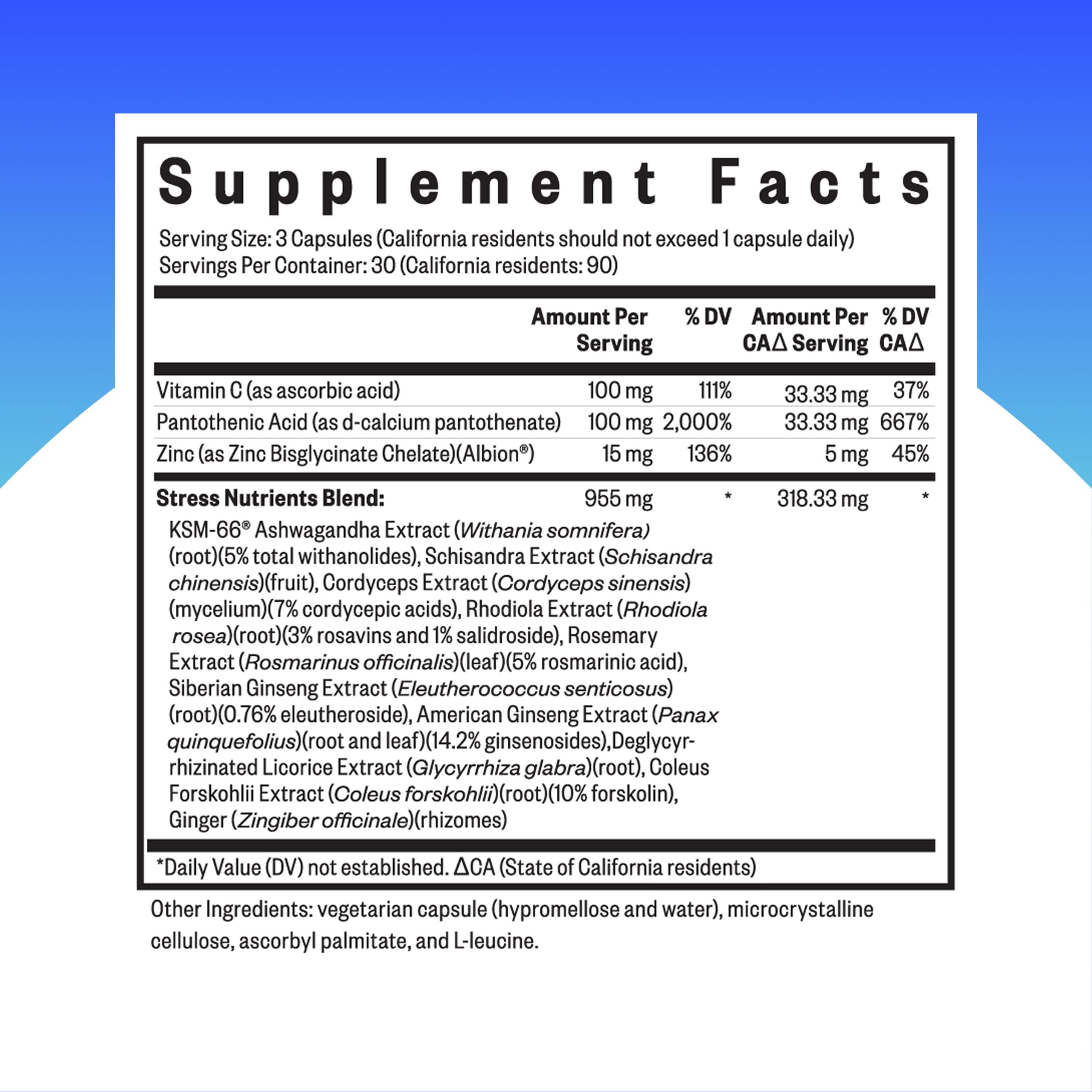 Seeking Health Stress Nutrients – Adrenal Support, Cortisol Regulation & Normal Stress Response (90 capsules)