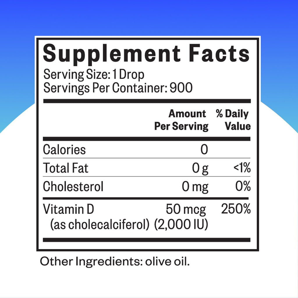 Seeking Health Vitamin D3 Drops – Immune & Bone Health, 1 fl oz (900 Servings)