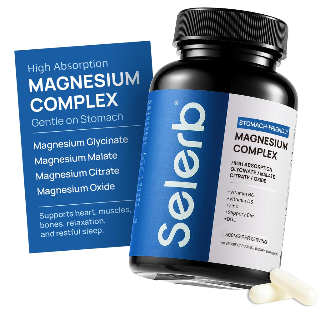 Selerb Magnesium Complex for Women & Men - Sleep, Calm, Muscle & Energy (90 Capsules)