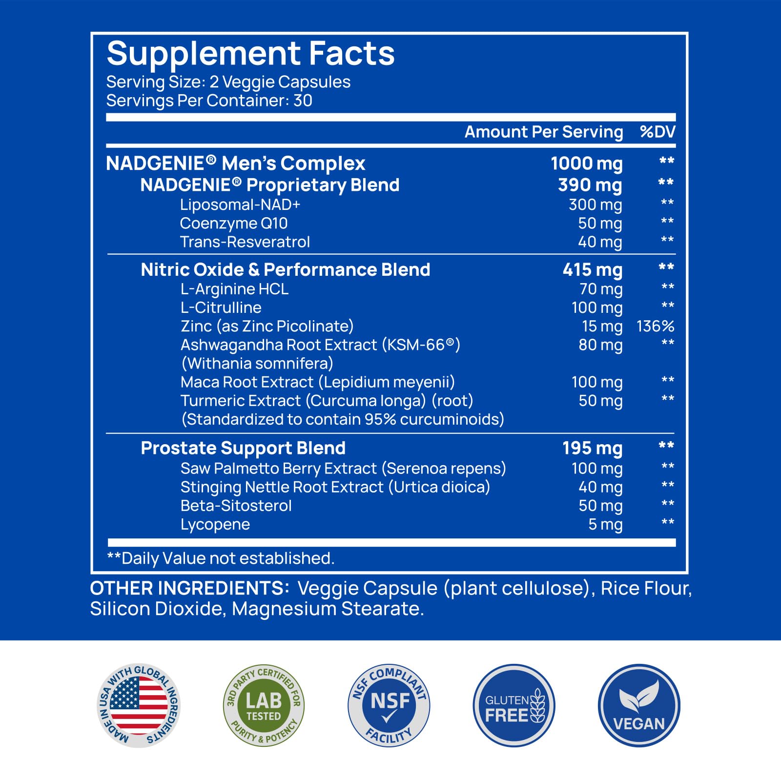 Selerb NAD+ for Men – Nitric Oxide, Prostate Health, Resveratrol, CoQ10 | 60 Capsules