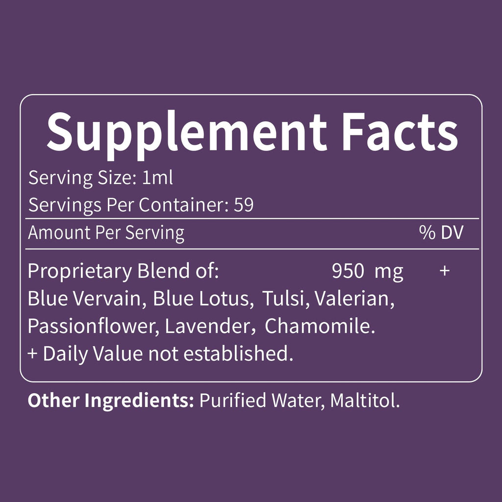Selvaherb Blue Vervain Drops, Organic Sleep Support & Mood Tincture (2oz)