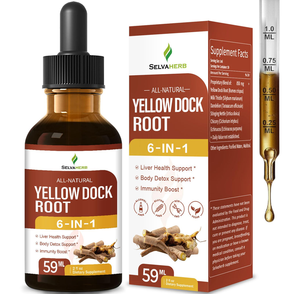 Selvaherb Yellow Dock Root Drops – Liver Health & Detox (2oz)